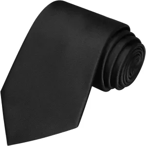 KissTies 63'' XL Tie Mens Extra Long Solid Satin Necktie For Big And Tall Men