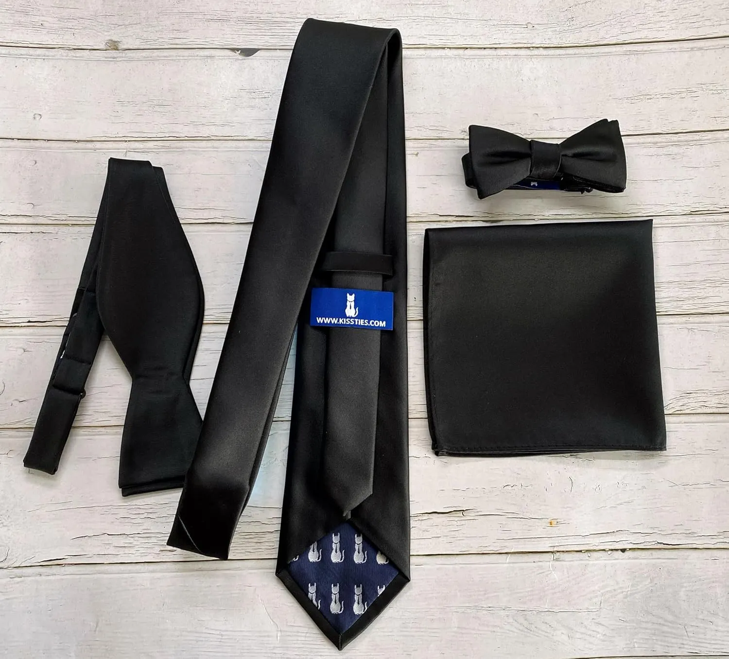KissTies 63'' XL Tie Mens Extra Long Solid Satin Necktie For Big And Tall Men