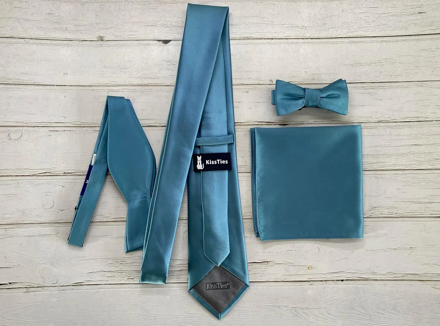 KissTies 63'' XL Tie Mens Extra Long Solid Satin Necktie For Big And Tall Men