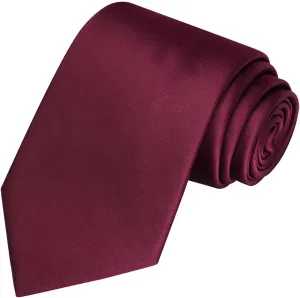KissTies 63'' XL Tie Mens Extra Long Solid Satin Necktie For Big And Tall Men