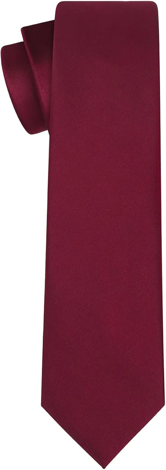 KissTies 63'' XL Tie Mens Extra Long Solid Satin Necktie For Big And Tall Men