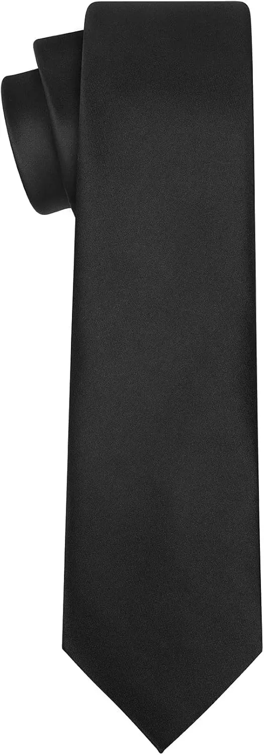 KissTies 63'' XL Tie Mens Extra Long Solid Satin Necktie For Big And Tall Men
