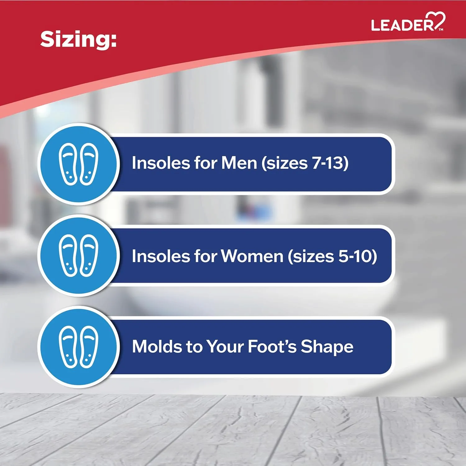 LEADER Double Air Foam Insoles, Keeps Feet Cool & Dry, Extra Thick Dual Layer, for Men & Women, One Size Fits Most, Trim to Size, Unisex, Compare to Dr. Scholls Air-Pillo, 1 Pair, Pack of 5