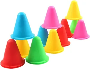 Leadigol 20 Pcs Mixed Color Cones Skating Shoe Blocks Roller Skating,Skating Cone Outdoor Training Marker Windproof Roller Skating Skate Skateboard Sarking Cones Skate Practice Sport Training
