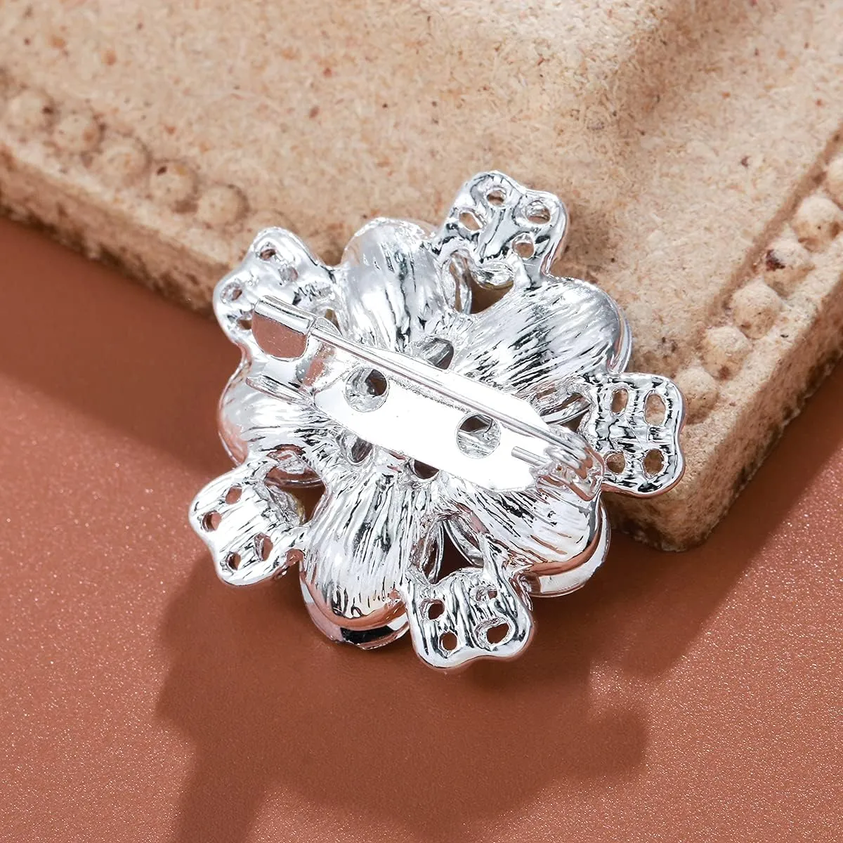 Lot 12pcs Assorted Crystal Rhinestone Flower Brooch Pin Set for Women DIY Bridal Wedding Bouquet Kit
