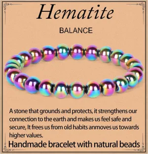 LPBeads Handmade Natural Gemstone Stretch Elastic Bracelet Healing Crystal Round Stone Beads Jewelry Gifts for Women Men