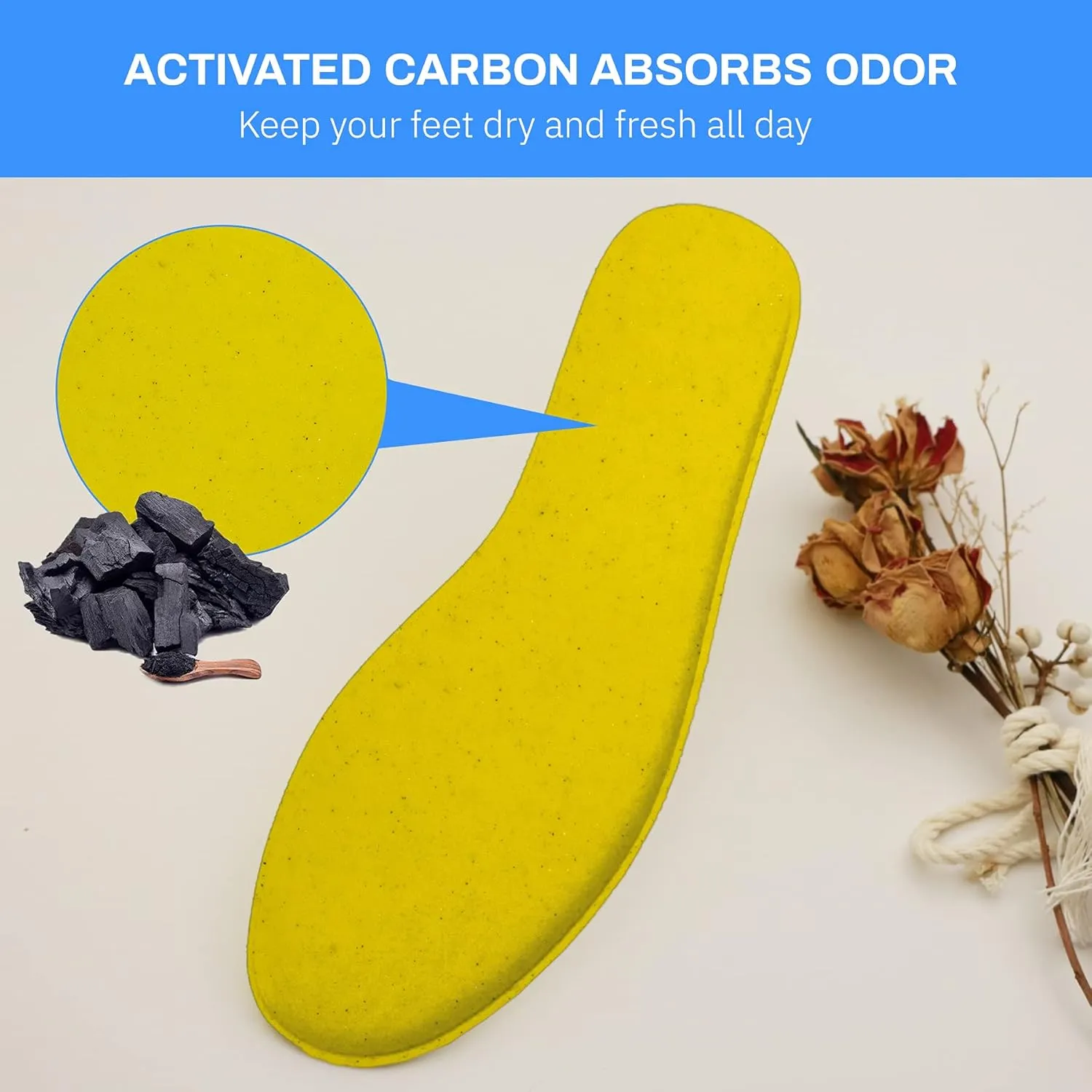 Memory Foam Insoles for Women, Replacement Shoe Inserts for Work Boot, Running Shoes, Hiking Shoes, Sneaker, Cushion Shoe Insoles Shock Absorbing for Foot Pain Relief, Comfort Inner Soles Navy US 8