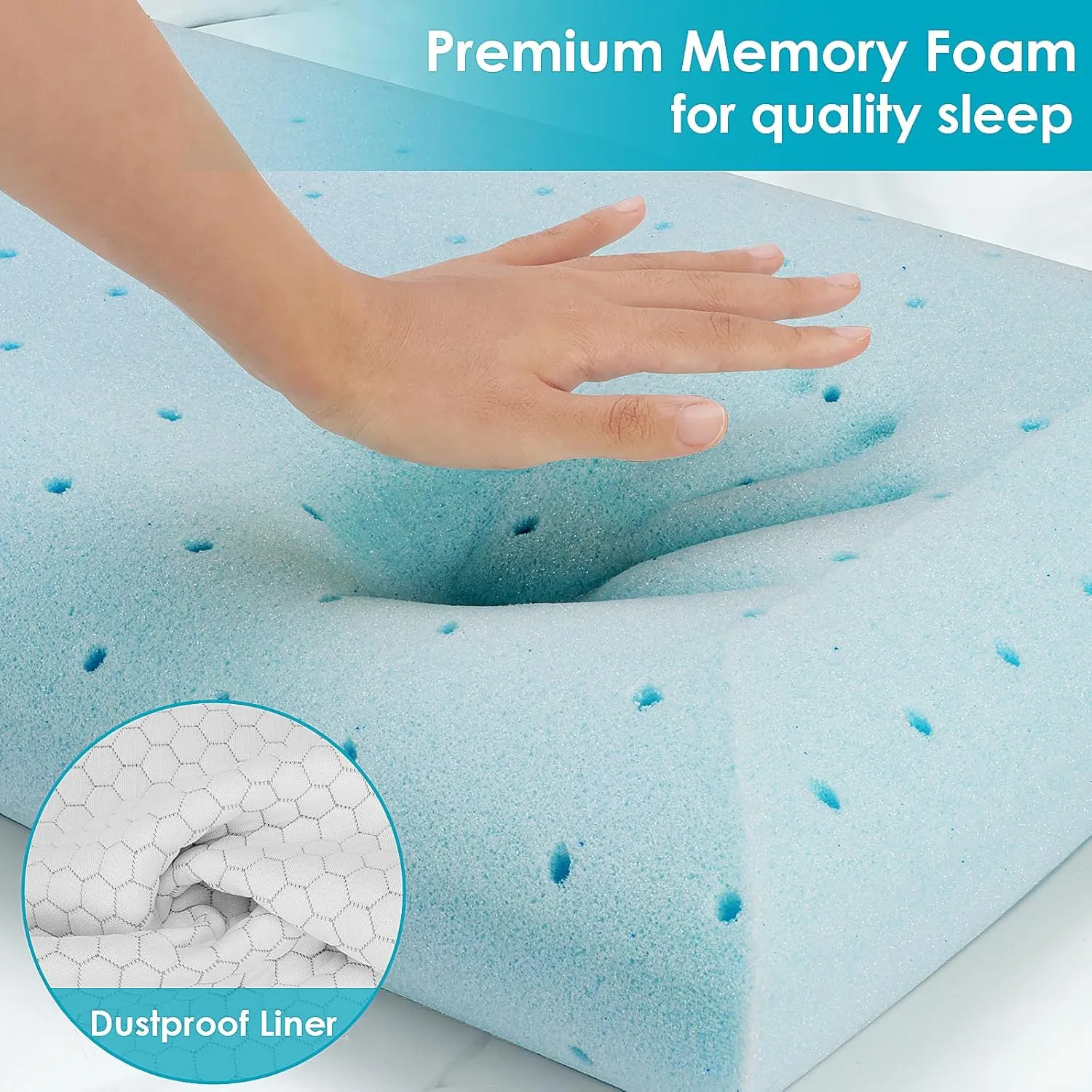 Memory Foam Pillows for Side, Back and Stomach Sleepers, Bed Pillow with Washable Cover and Breathable Mesh, Bed Pillow for Sleeping Standard Size (Grey)