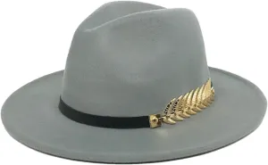 Men's Autumn and Winter Fedora Neutral Wide Brim Jazz Hat Vintage Panama Hat