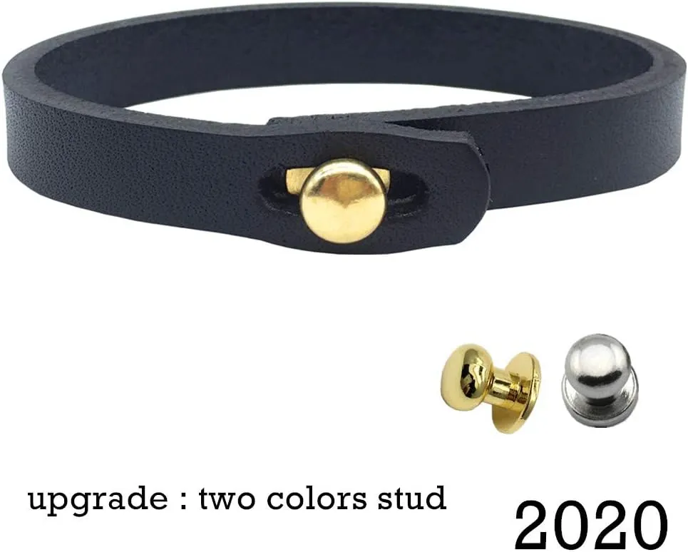 Mens Genuine Leather Bracelet - Handmade Adjustable Leather Cuff Bracelet punk Style leather wrap Wristband for Men