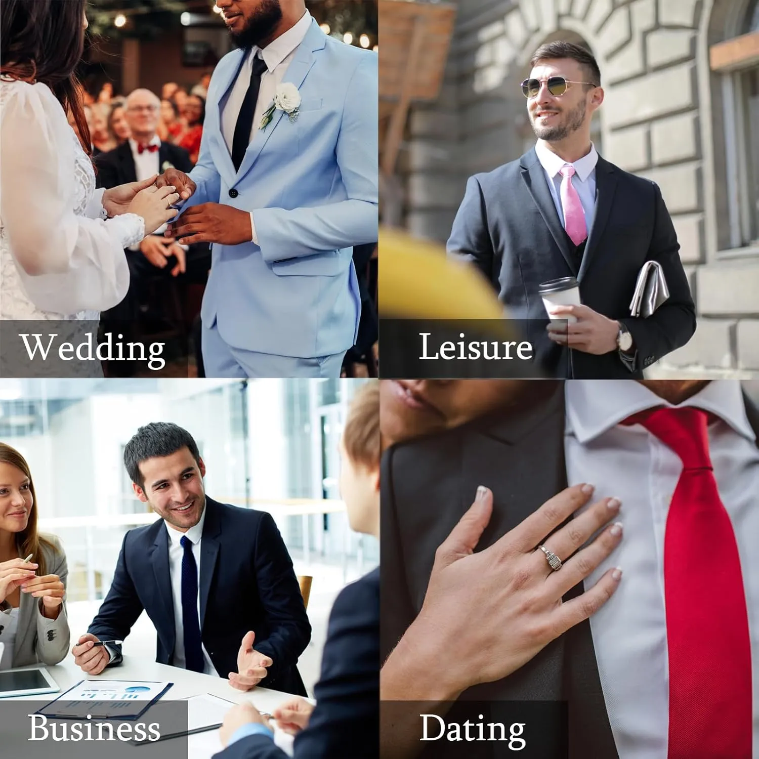 Men's Ties Classic Solid Satin Tie Pure Color 3.15" Mens Necktie, Premium Formal Black Ties For Men Business & Wedding