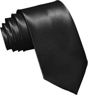 Men's Ties Classic Solid Satin Tie Pure Color 3.15" Mens Necktie, Premium Formal Black Ties For Men Business & Wedding
