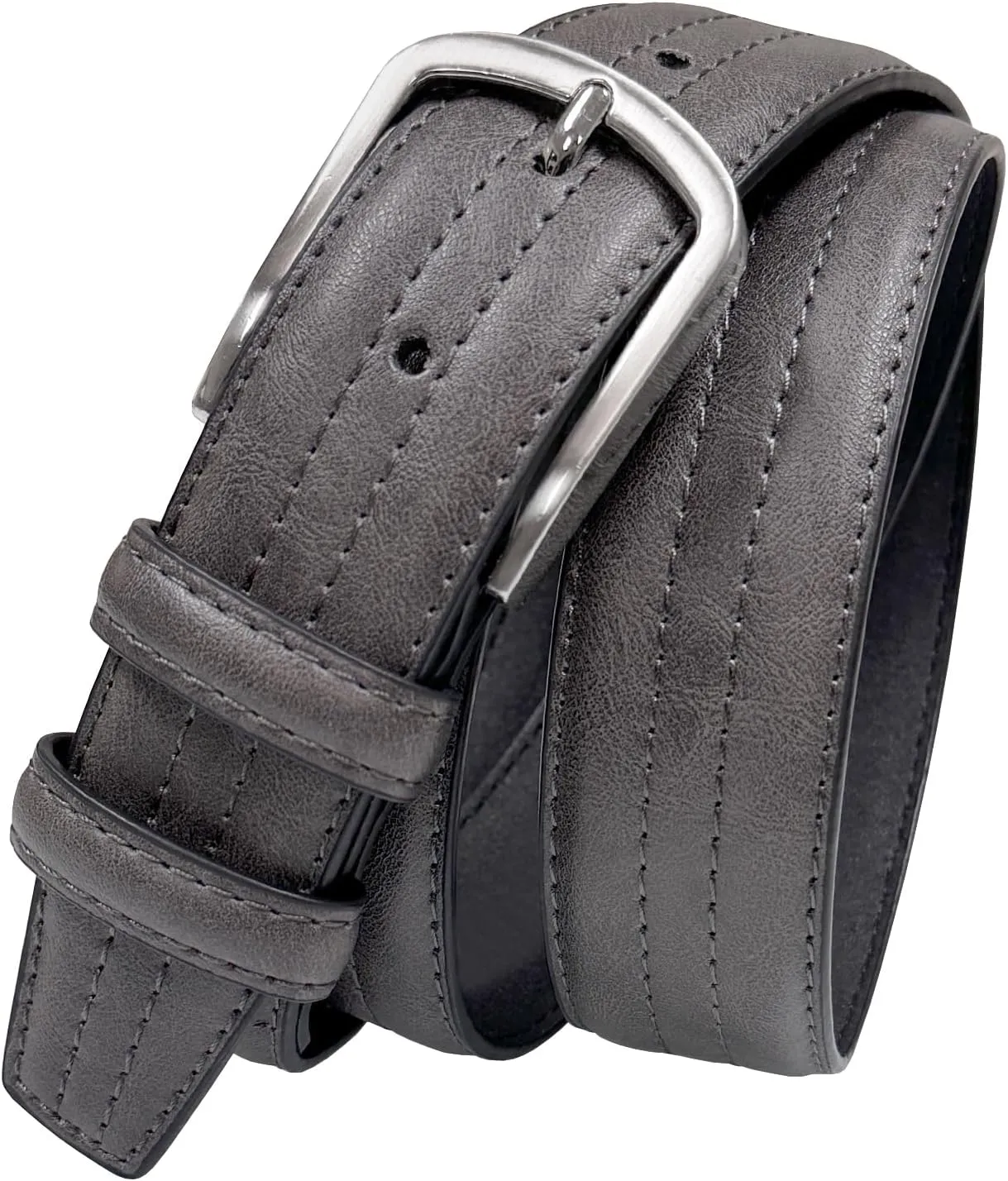 Men's Vegan Faux Leather Belt Classic Work Business Dress Belt 1-3/8"(35mm) wide
