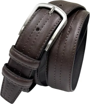 Men's Vegan Faux Leather Belt Classic Work Business Dress Belt 1-3/8"(35mm) wide