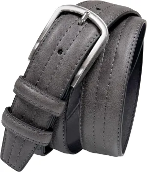 Men's Vegan Faux Leather Belt Classic Work Business Dress Belt 1-3/8"(35mm) wide