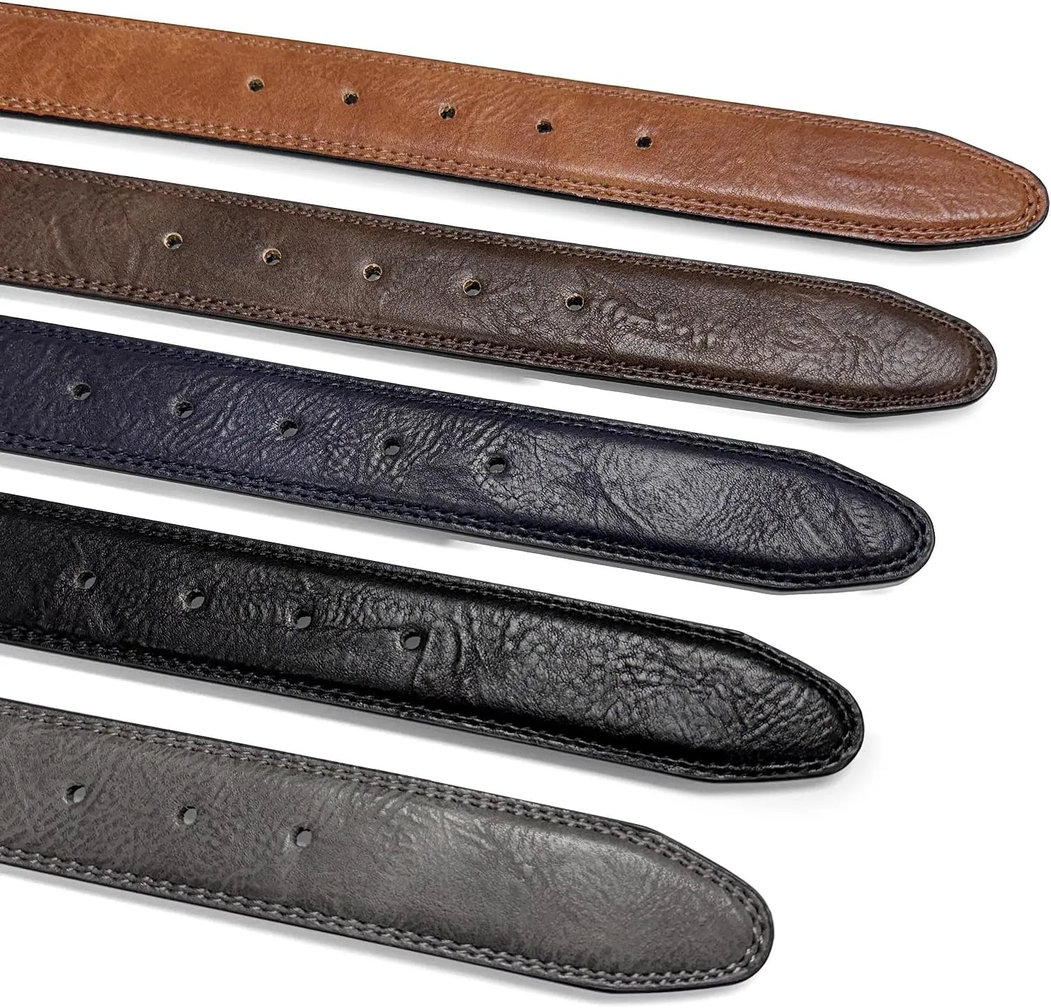 Men's Vegan Faux Leather Belt Classic Work Business Dress Belt 1-3/8"(35mm) wide