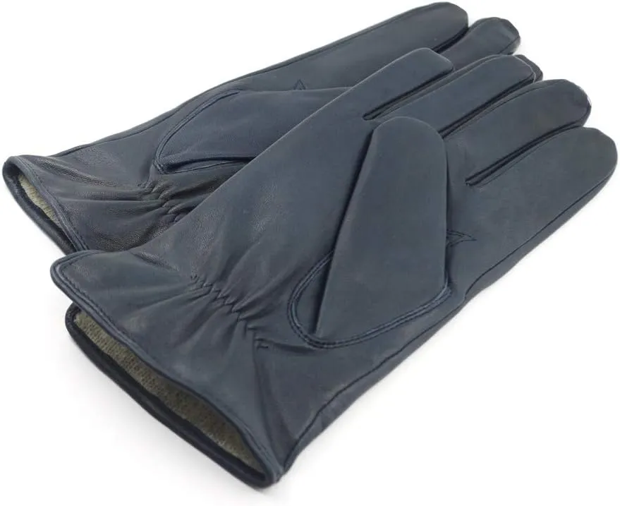 MGGMOKAY Mens Luxury Nappa Lambskin Leather Gloves Cashmere Lining