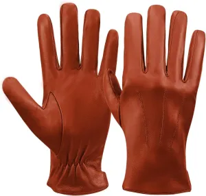 MGGMOKAY Mens Luxury Nappa Lambskin Leather Gloves Cashmere Lining