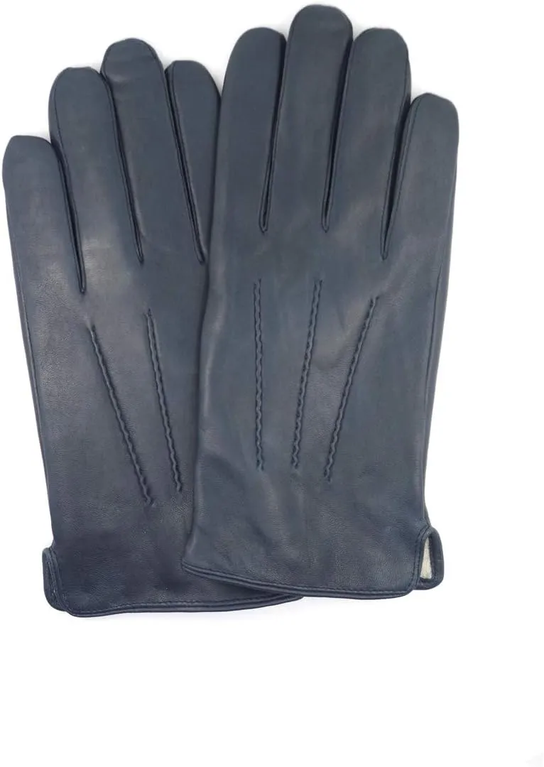 MGGMOKAY Mens Luxury Nappa Lambskin Leather Gloves Cashmere Lining