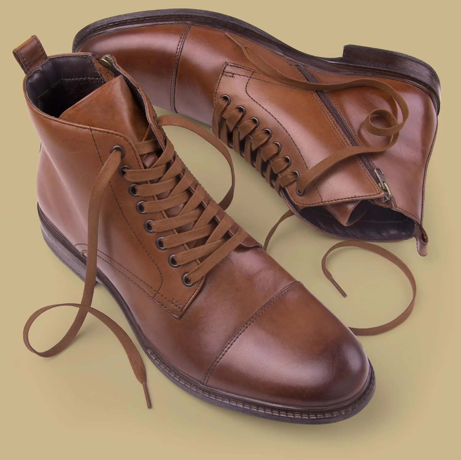 Miscly Flat Waxed Cotton Shoe Laces for Boots, Sneakers, and Shoes  Multiple Lengths and Colors Available
