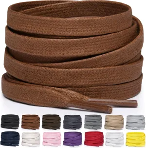 Miscly Flat Waxed Cotton Shoe Laces for Boots, Sneakers, and Shoes  Multiple Lengths and Colors Available