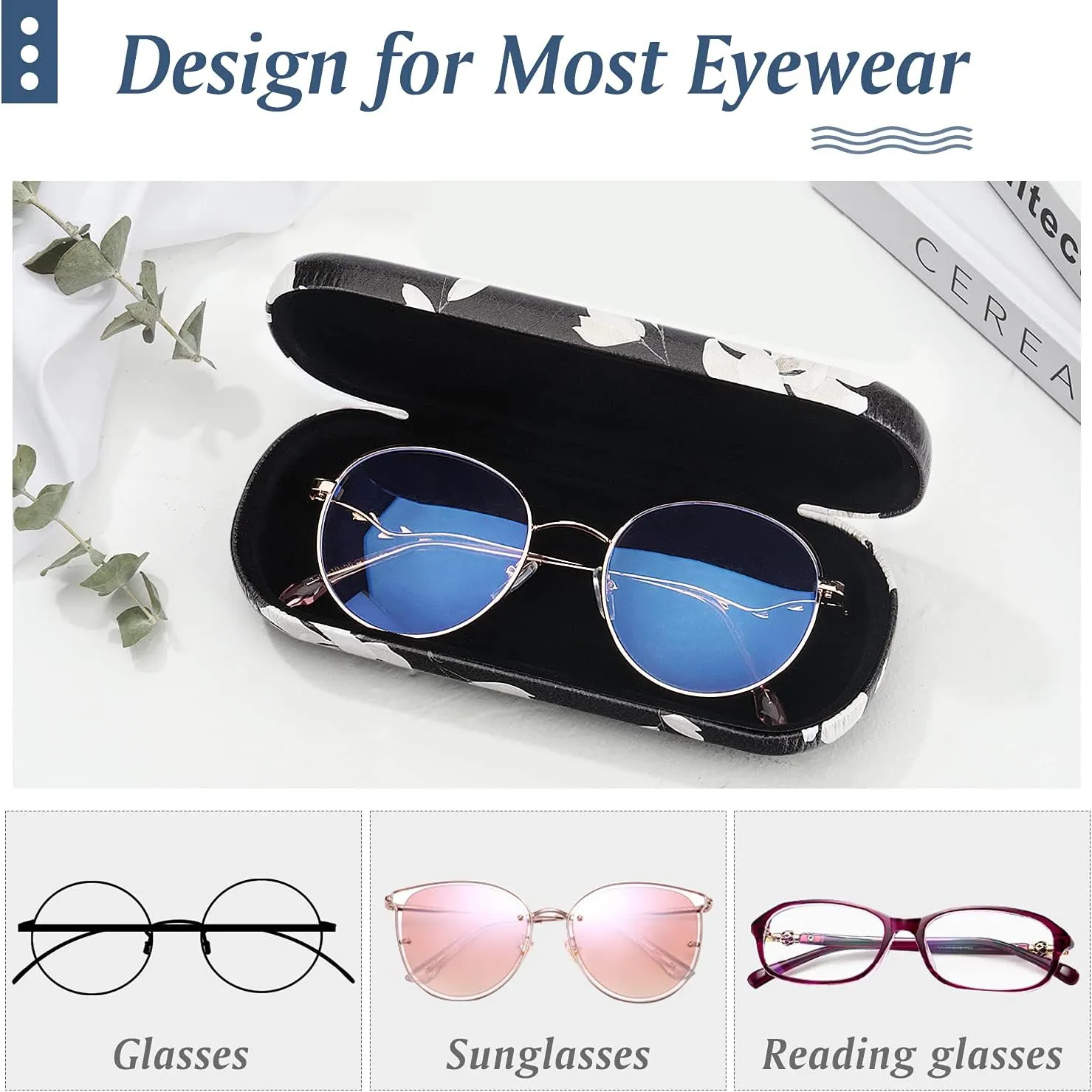 MoKo Hard Glasses Case, Sunglasses Case Eyeglass Case