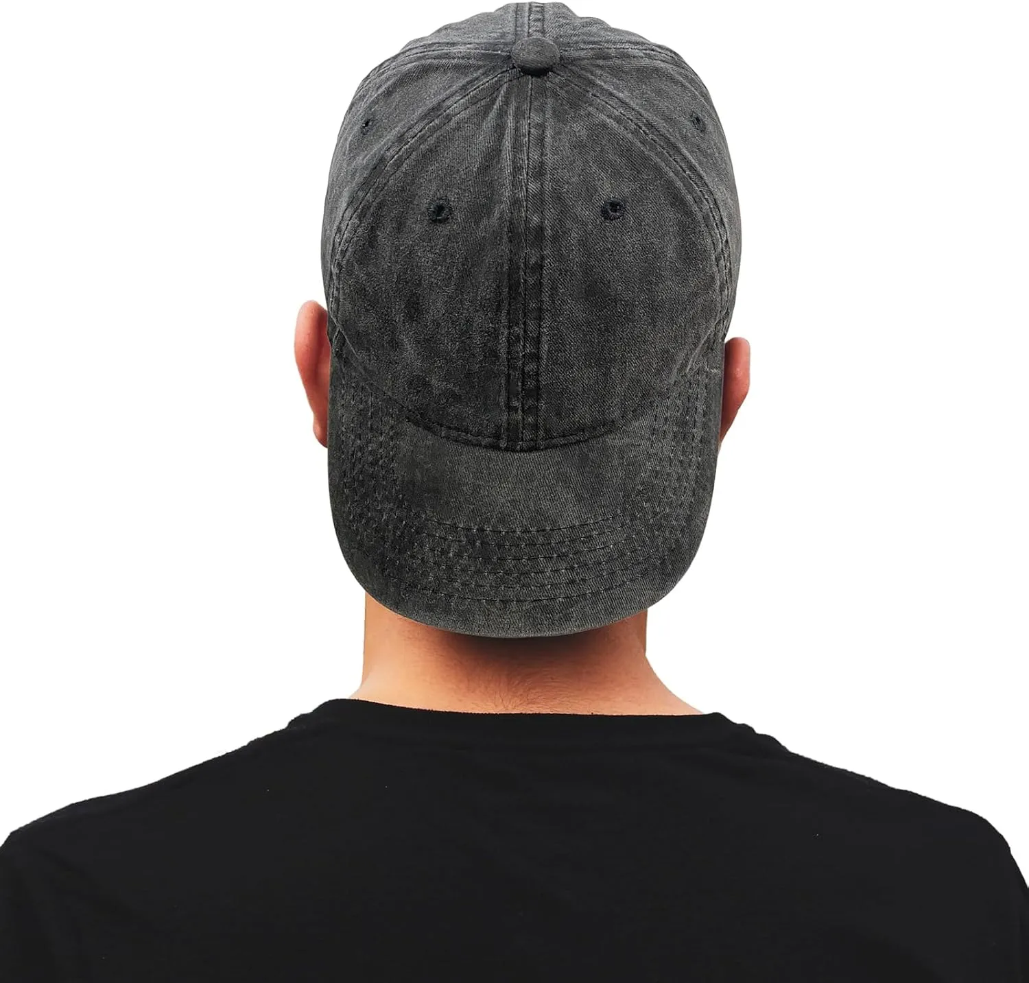 Negi Denim Hat for Men Women Washed Distressed Adjustable Dad Hats Baseball Cap Vintage Unconstructed Plain Cap Unisex Fit