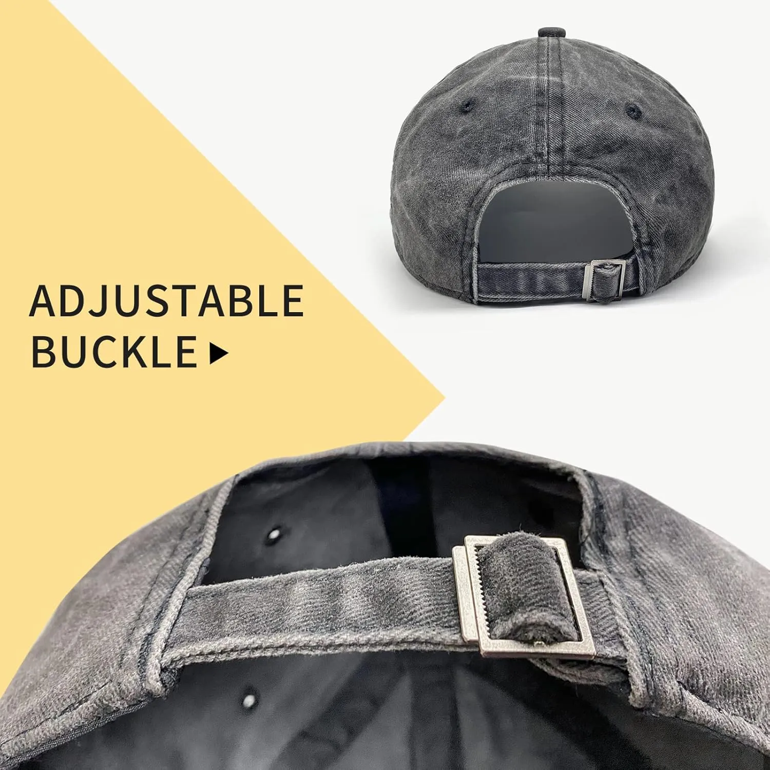 Negi Denim Hat for Men Women Washed Distressed Adjustable Dad Hats Baseball Cap Vintage Unconstructed Plain Cap Unisex Fit