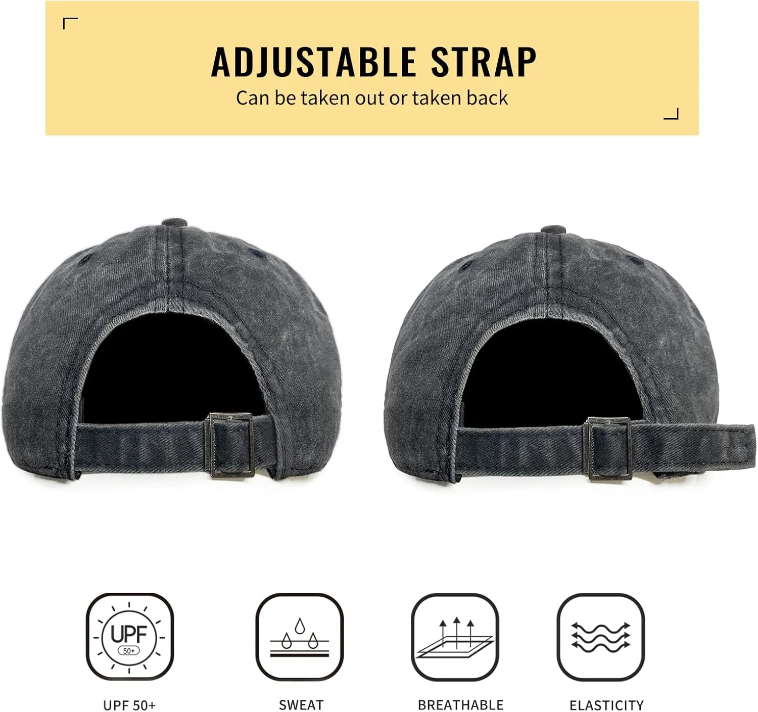 Negi Denim Hat for Men Women Washed Distressed Adjustable Dad Hats Baseball Cap Vintage Unconstructed Plain Cap Unisex Fit