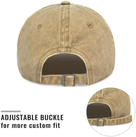 Negi Denim Hat for Men Women Washed Distressed Adjustable Dad Hats Baseball Cap Vintage Unconstructed Plain Cap Unisex Fit