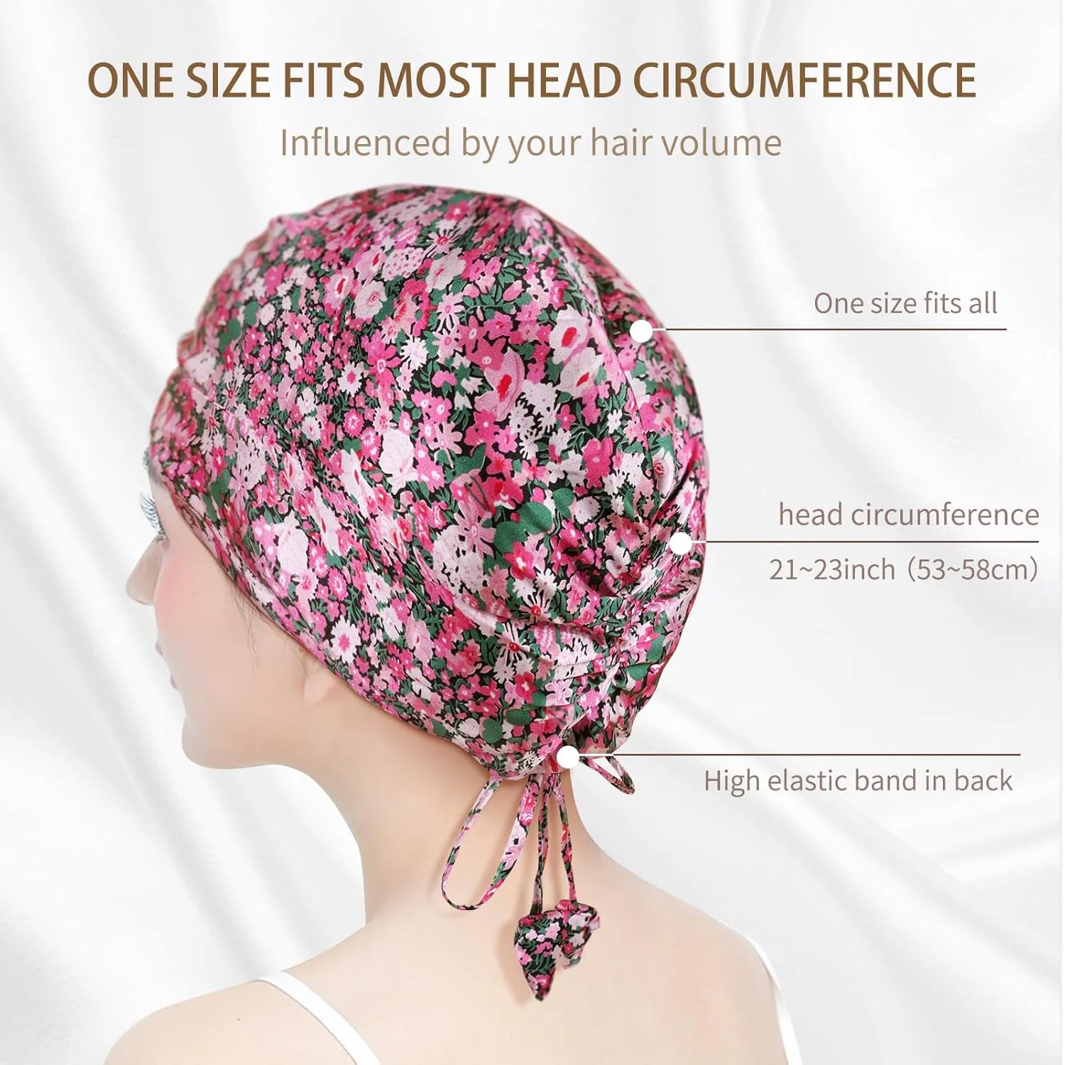 OLESILK Silk Bonnet for Sleeping Women: 100% Mulberry 22 Momme Silk, Adjustable Fit for Night Hair Care, No Frizz for Curls
