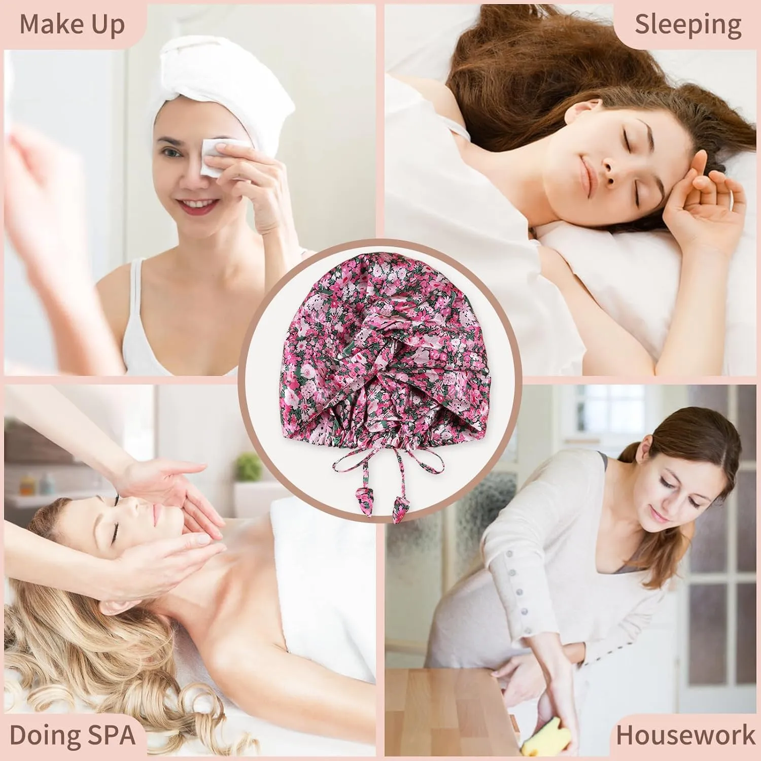 OLESILK Silk Bonnet for Sleeping Women: 100% Mulberry 22 Momme Silk, Adjustable Fit for Night Hair Care, No Frizz for Curls