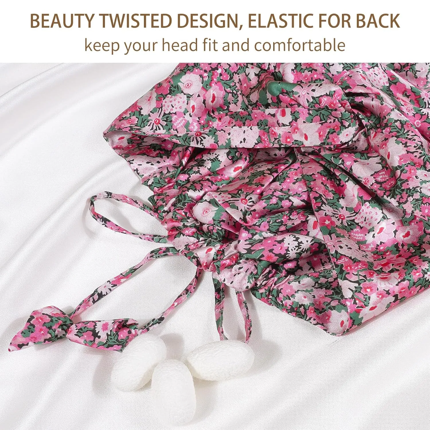 OLESILK Silk Bonnet for Sleeping Women: 100% Mulberry 22 Momme Silk, Adjustable Fit for Night Hair Care, No Frizz for Curls