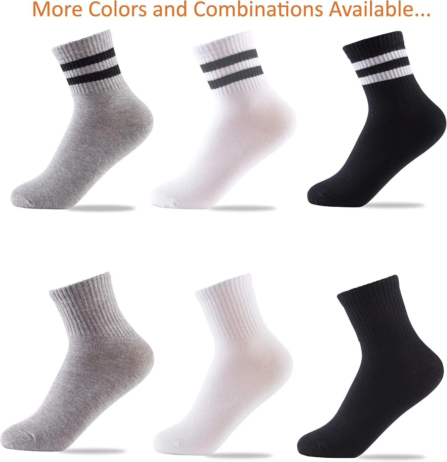 Oohmy Boys Socks 12 Packs Fit for 2-12 Years Old Boys and Girls Cotton Athletic Ankle Socks for Toddler Kids and Big Kids