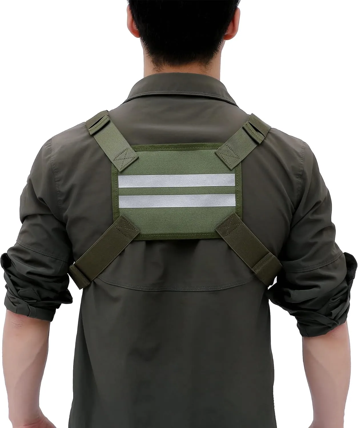 Outdoor Sports Chest Pack,Tactical EDC Chest Bag For Men, Lightweight Chest Pouch Holster, Chest Rig Vest With Phone Holder For Workouts, Cycling (Olive green)