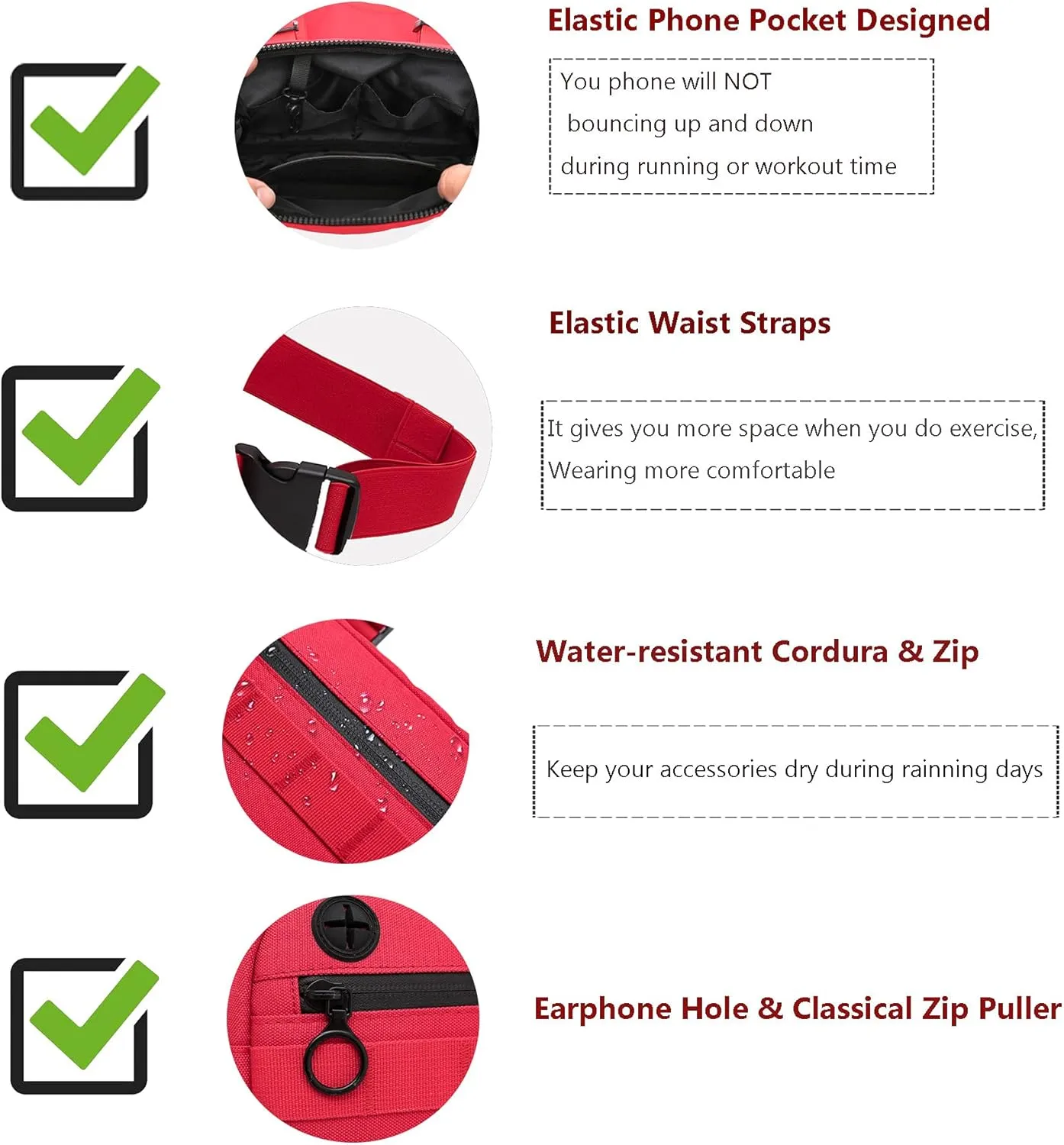 Outdoor Sports Utility Chest PackTactical EDC Chest Bag For Men, Lightweight Conceal Chest Pouch Holster, Chest Rig Vest With Built-In Phone Holder For Workouts, Cycling & Hiking (Red)