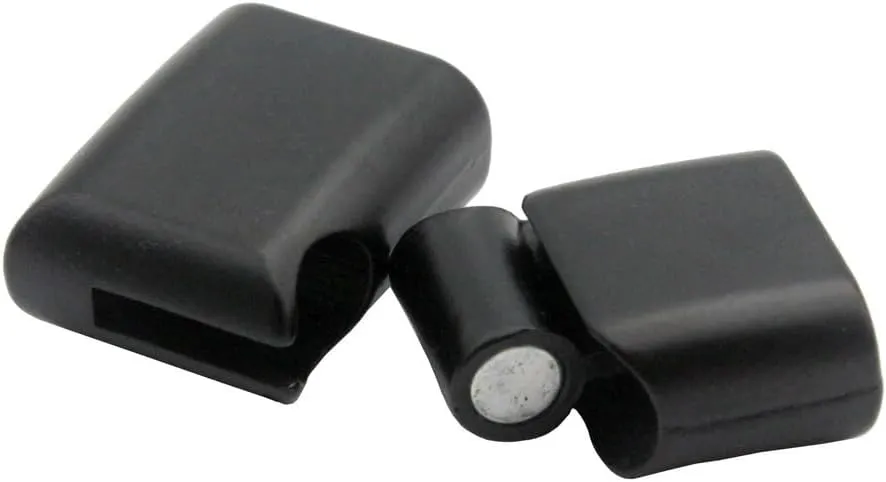 Pack 10 Magnetic Clasps and Closure for Bracelet Making Leather Cord End Hole (Matte Black, 11mmx5.5mm)