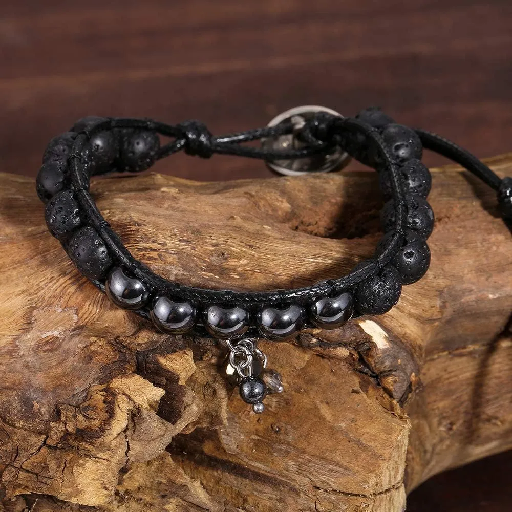 Plumiss Women Boho Handmade Natural Stone Crystal Leather Bead Wrap Bracelets Collection