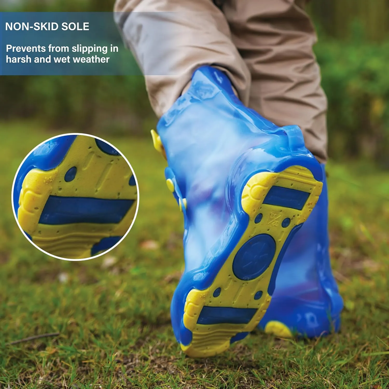 Rain Shoe Covers Kids Waterproof Shoe Cover for Boys Girls Reusable Galoshes Overshoes
