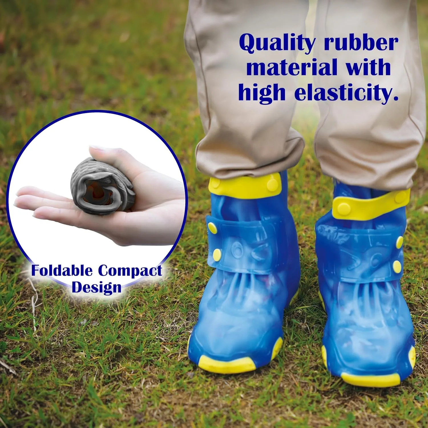 Rain Shoe Covers Kids Waterproof Shoe Cover for Boys Girls Reusable Galoshes Overshoes