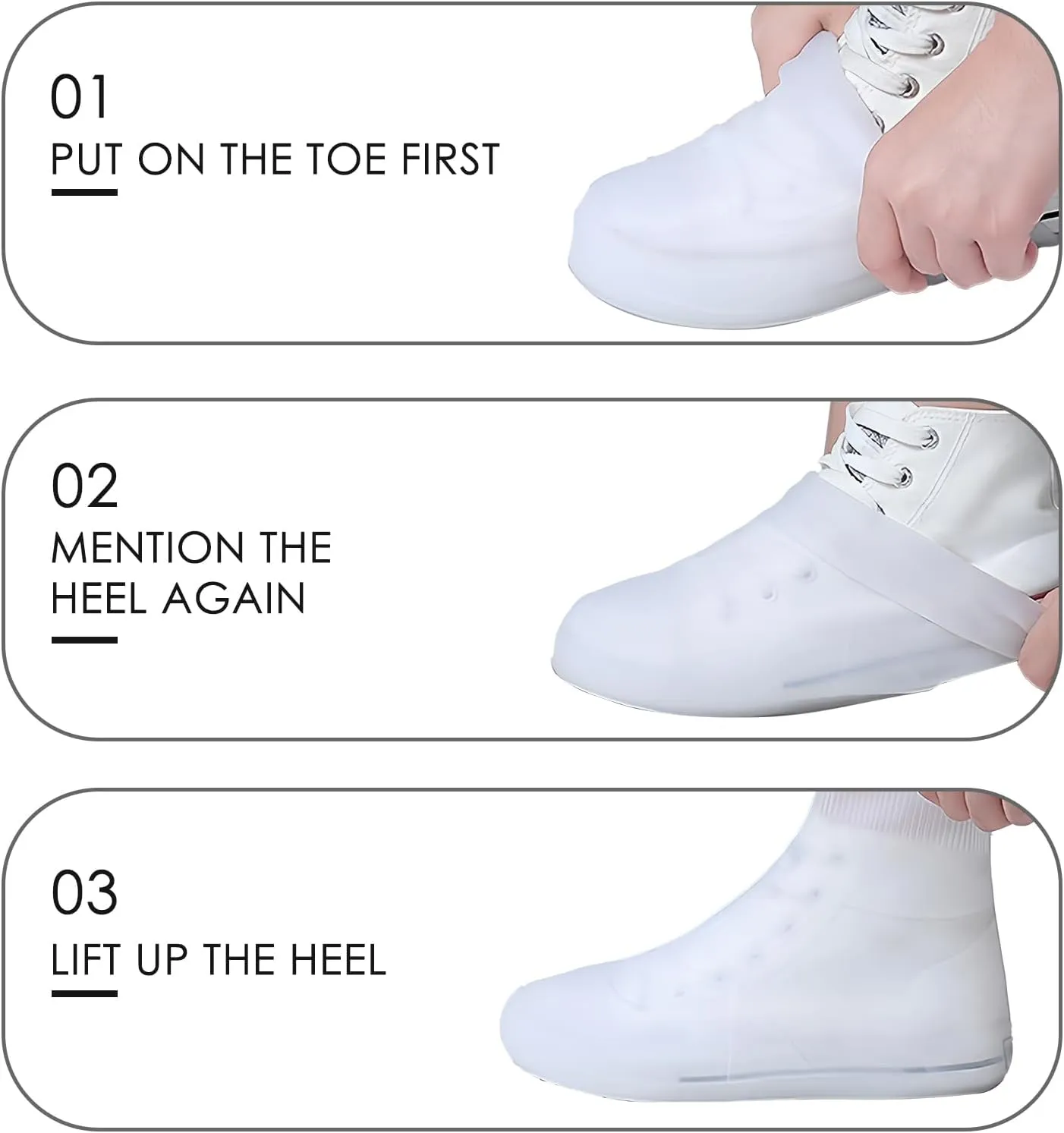Rain Silicone Shoe Covers, Anti-Slip Wear-Resistant and Portable Waterproof Shoe Covers, for Outdoor Home Travel Rain Boots