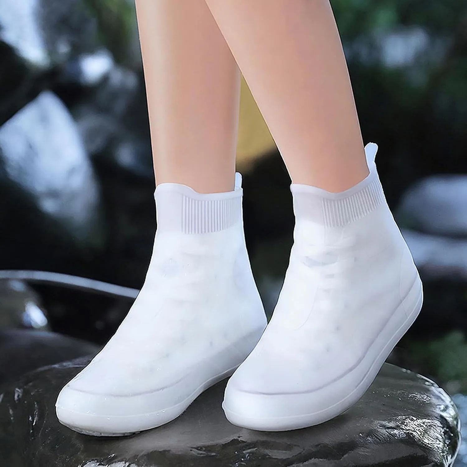 Rain Silicone Shoe Covers, Anti-Slip Wear-Resistant and Portable Waterproof Shoe Covers, for Outdoor Home Travel Rain Boots