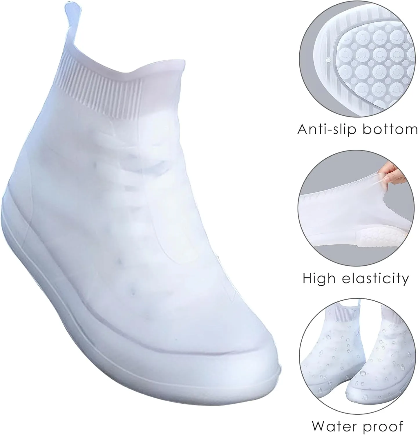 Rain Silicone Shoe Covers, Anti-Slip Wear-Resistant and Portable Waterproof Shoe Covers, for Outdoor Home Travel Rain Boots