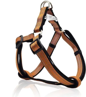 Reflective Dog Harness for Medium Dogs - No Pull, Step-in Adjustable, Coffee Brown