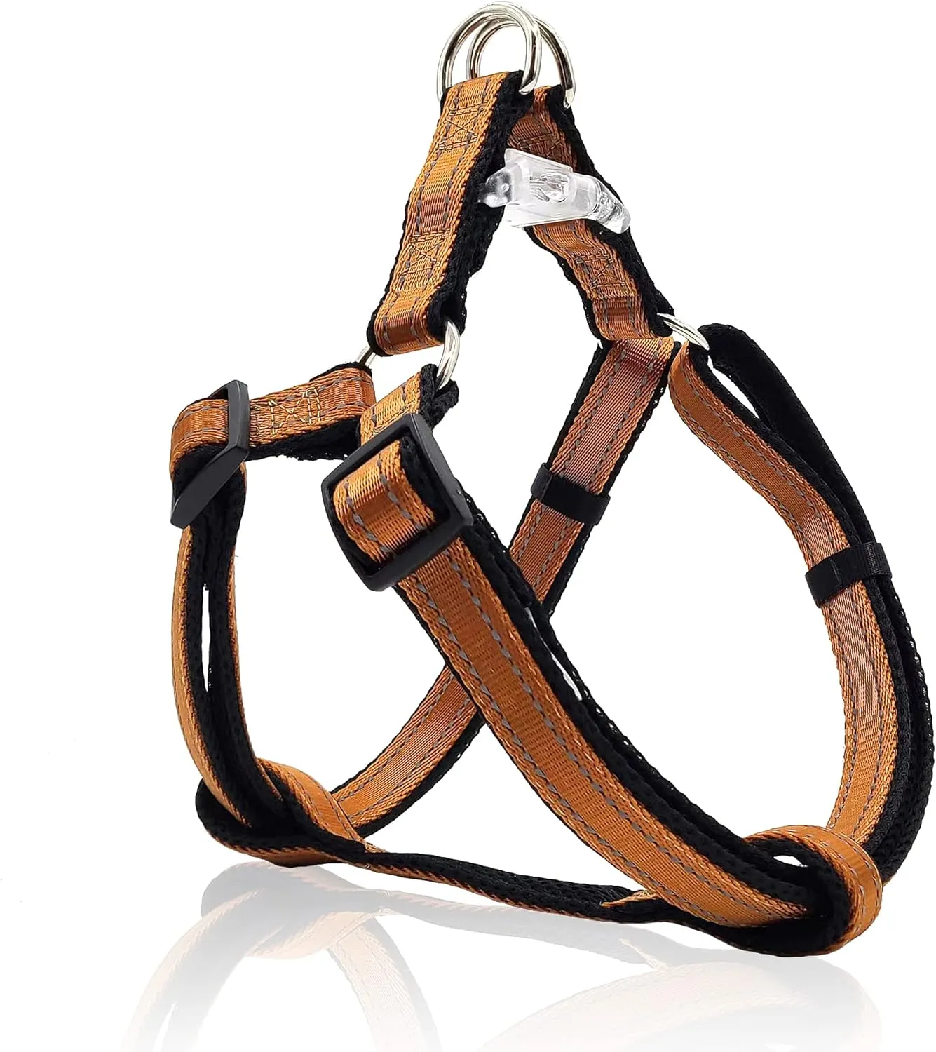 Reflective Dog Harness for Medium Dogs - No Pull, Step-in Adjustable, Coffee Brown