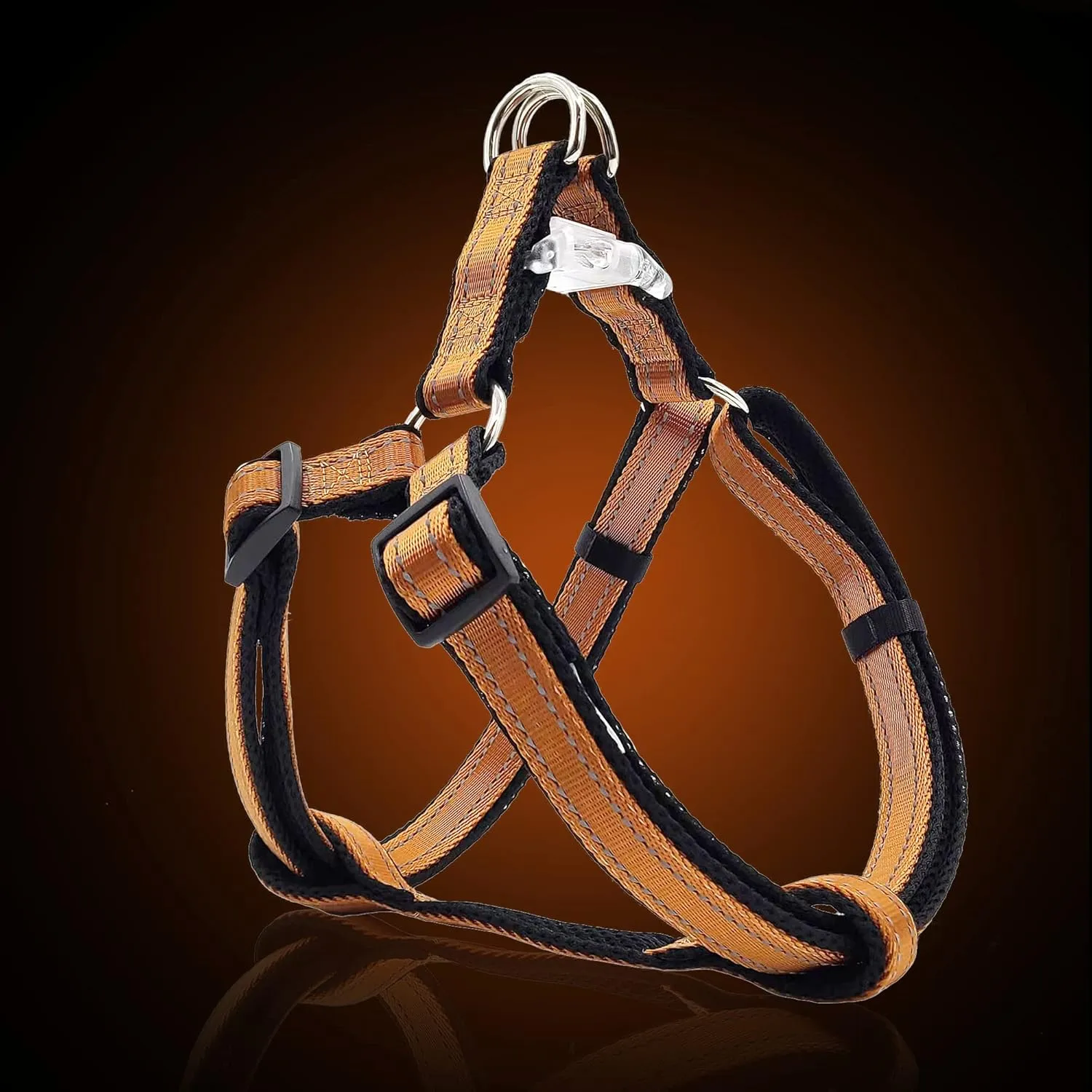 Reflective Dog Harness for Medium Dogs - No Pull, Step-in Adjustable, Coffee Brown