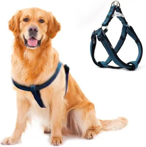 Reflective Dog Harness, No Pull Harness for Small Sized Dog, Quick Release Buckle Puppy Harness for Walk, Run, Training, Double D-Ring Step in Dog Harness for Dog Girls and Boy, Midnight Blue