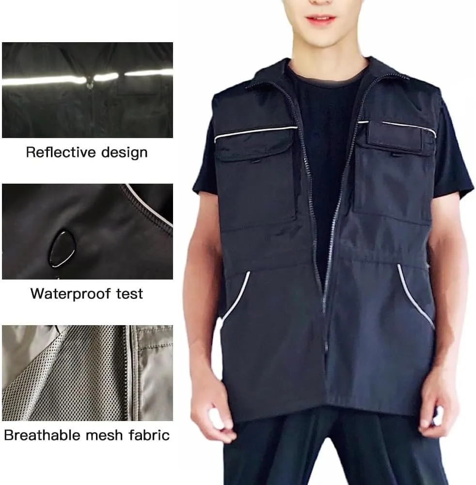 Reflective Dog Trainer Jacket with Multi Pockets Adjustable Waist Drawstring Handler Training Clothes M