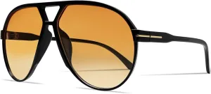 Retro Aviator Sunglasses for Women Men Oversized Classic 70s Vintage Trendy Tangle Free Square Aviators Sun Glasses