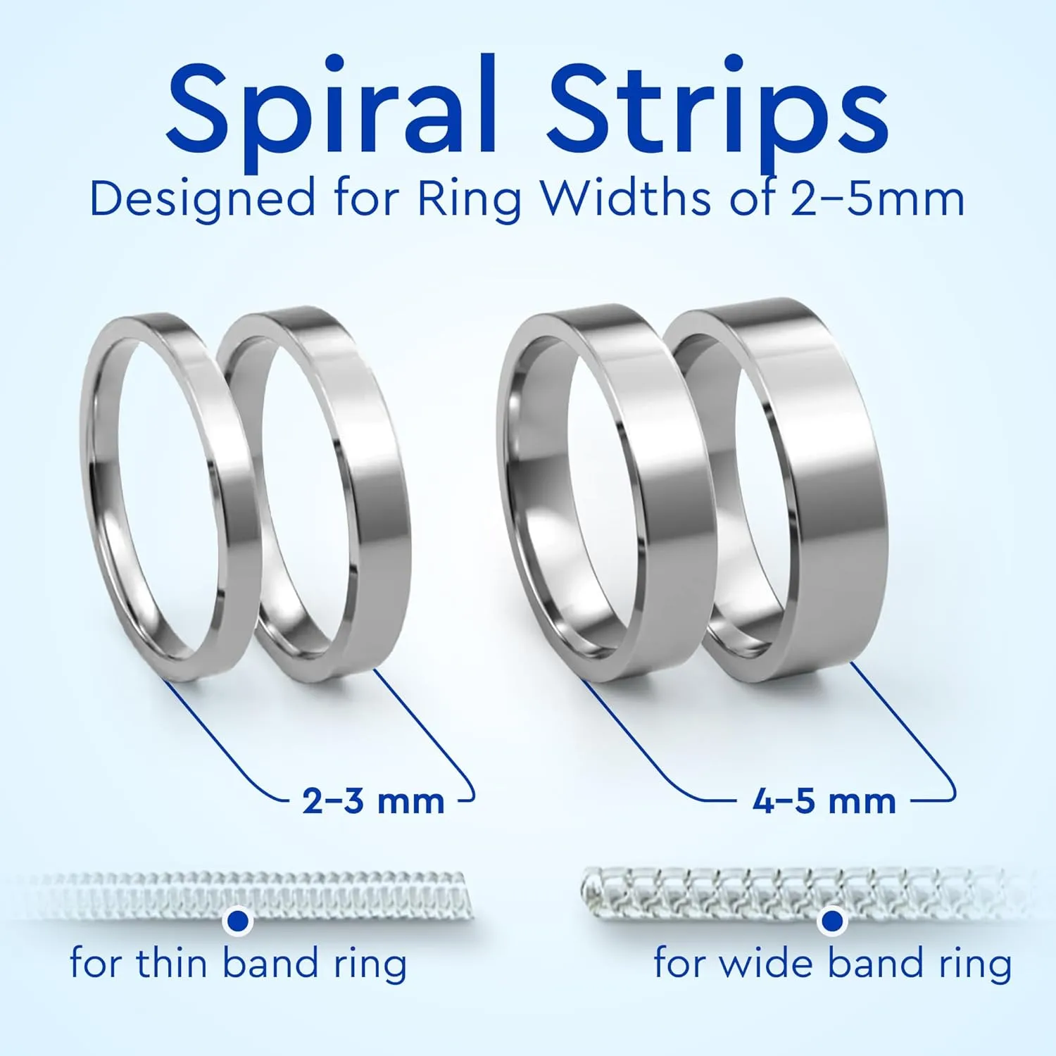 Ring Sizer Adjuster for Loose Rings - 12 Pack, Guards, Spacers & Tighteners, Fits Bands Up to 6mm, Reduces Size by 0.5-1.5, Invisible Design for Women & Men by 5 STARS UNITED